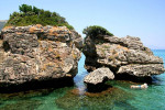 The rocks at Porto Zoro beach